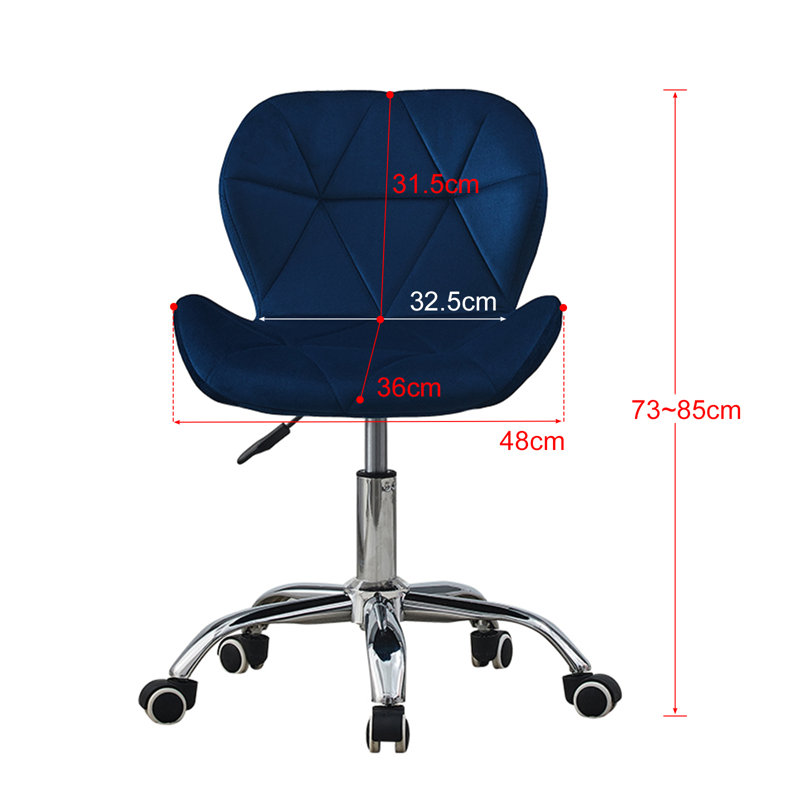 Velvet Office Chair, Blue