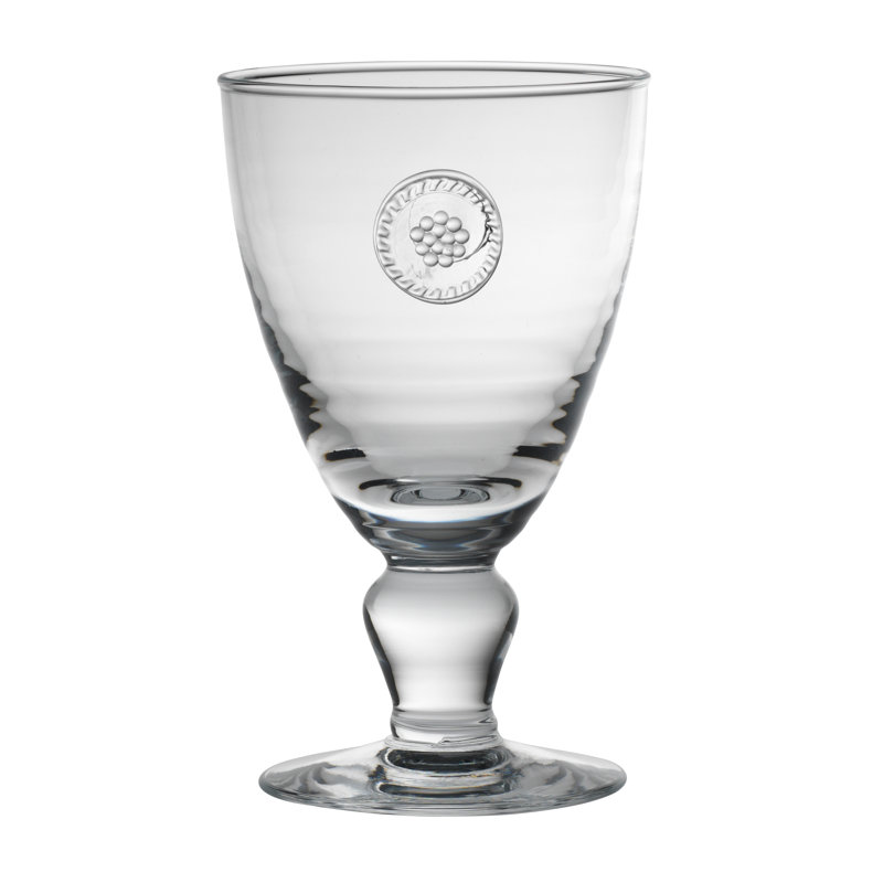 French Country Clear Embossed Goblet Glass