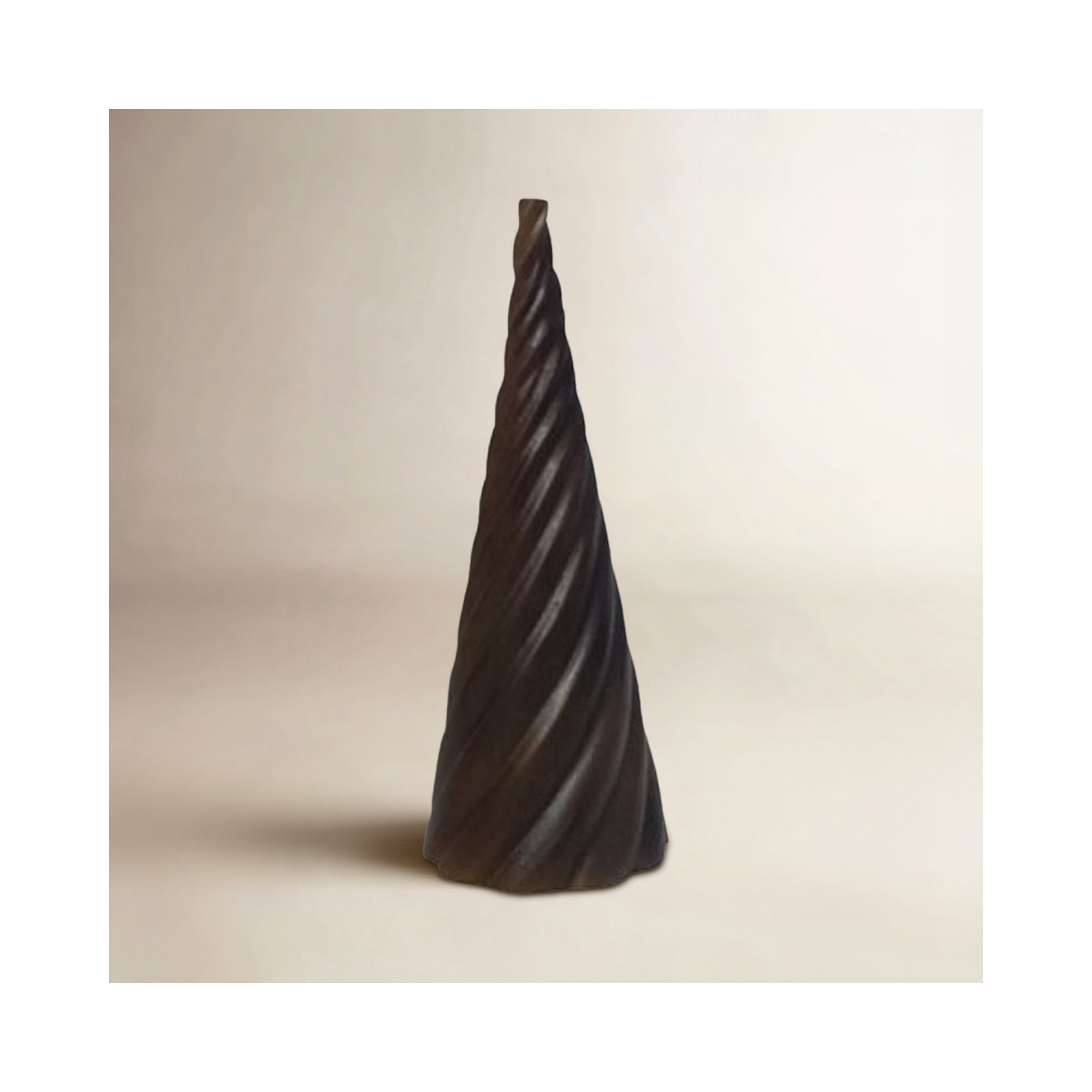 Christmas Tree with Wavy Pattern , Dark Walnut, 6.99" H x 5.61" W x 5.61" D