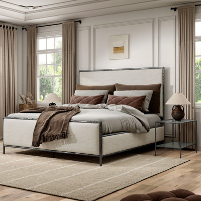 Lalia Modern Hammered Metal 3-Piece Bedroom Set
