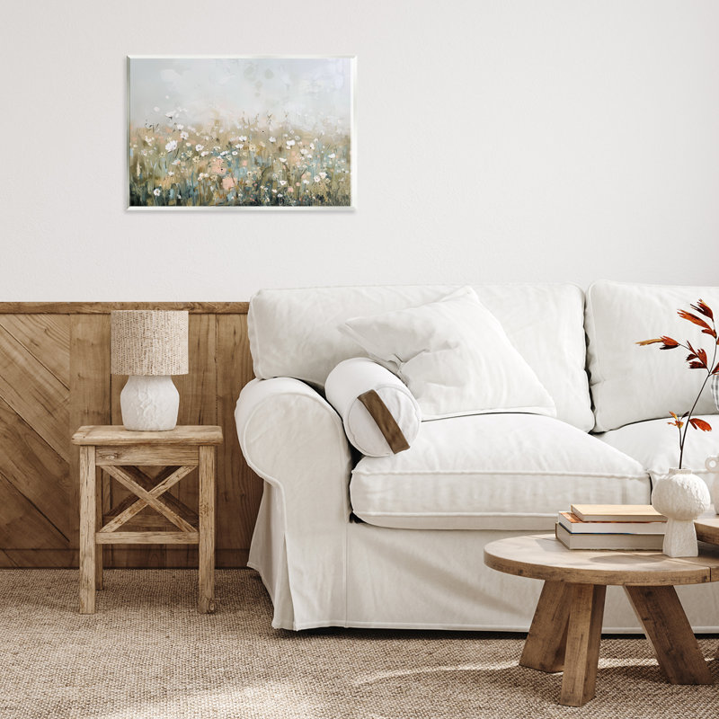 Plaque murale Pastel Meadow Wildflowers, design par Elara Yasna, H 10 po x l 15 po