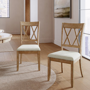 Amoz Solid Wood Cross Back Side Chair