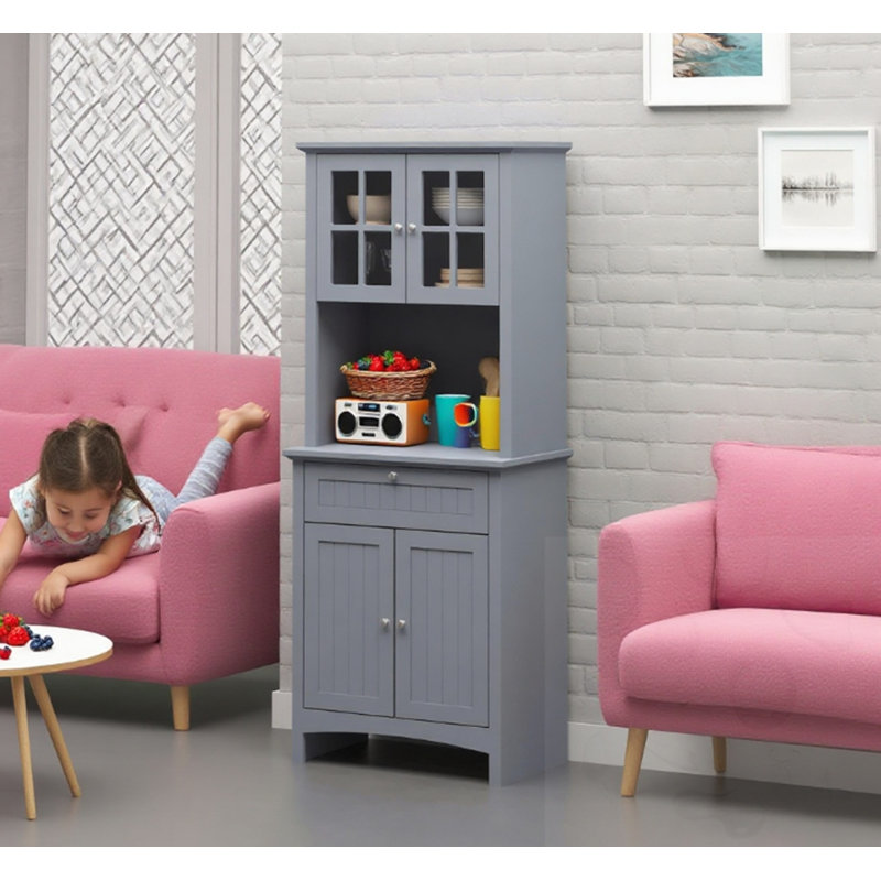 Armoire de rangement avec 4 portes et rangement ouvert