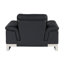 Chaise noire en cuir véritable-26164617
