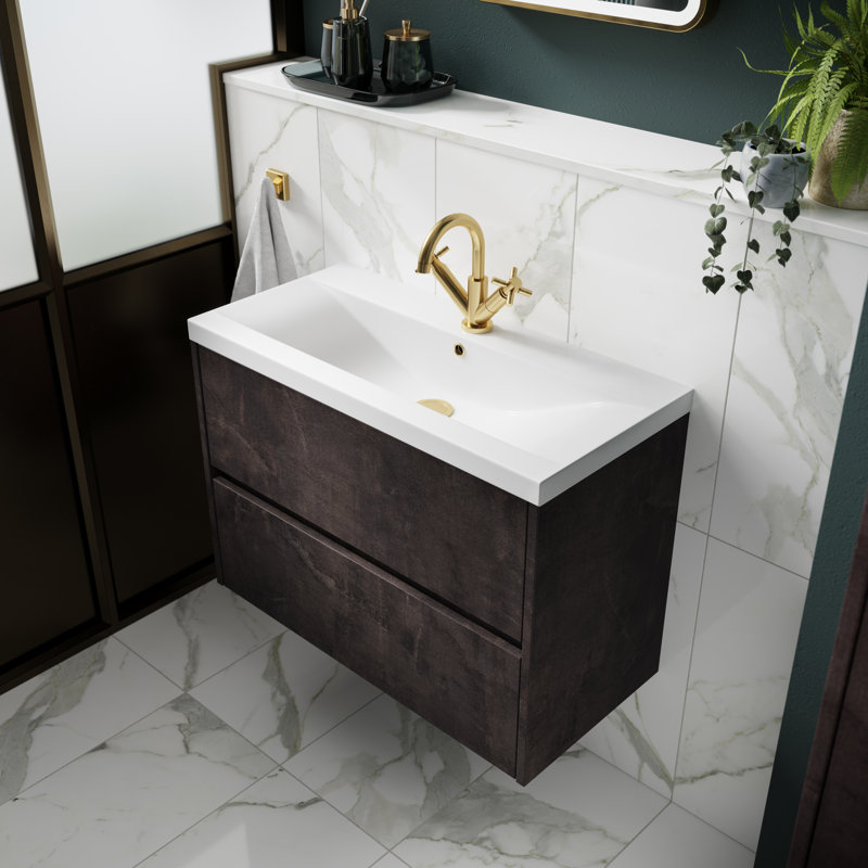 Havana 810mm Single Bathroom Vanity with Drop In Vitreous China Basin, Metallic Slate