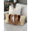Housse de coussin en cuir / suède Springbok