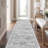 Vintage Distressed Non Slip Washable Rug(Grey)-745590360