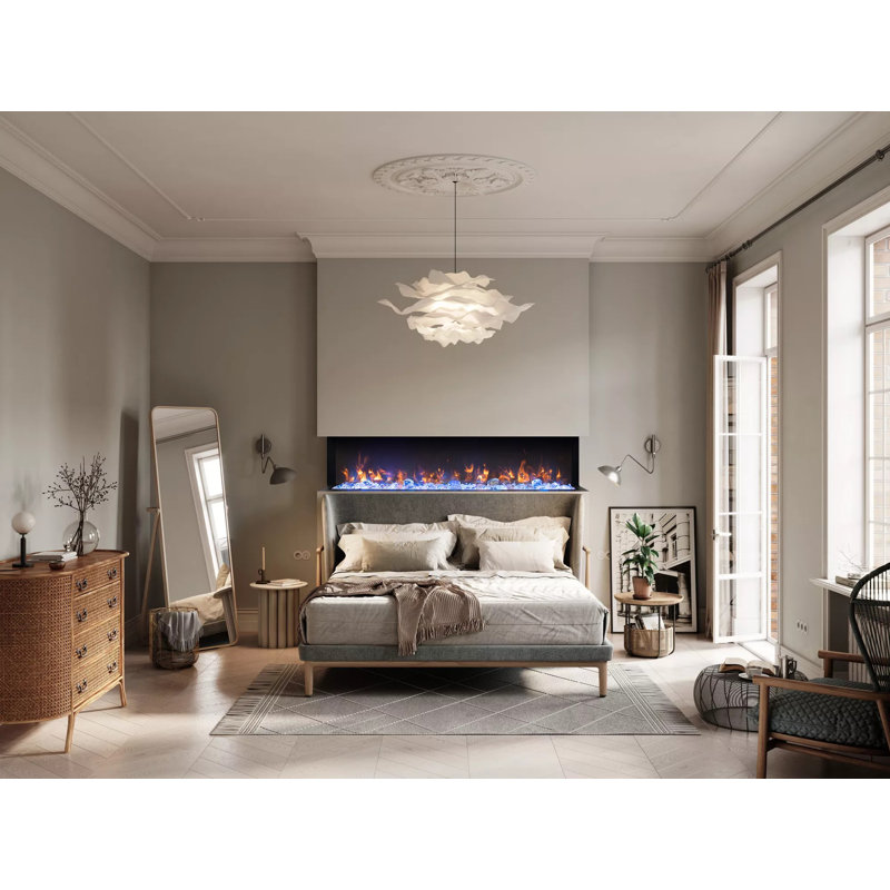 Amantii TruView Slim Electric Fireplace, 3 speed mortor, wifi enabled, 3 sided glass, built-in