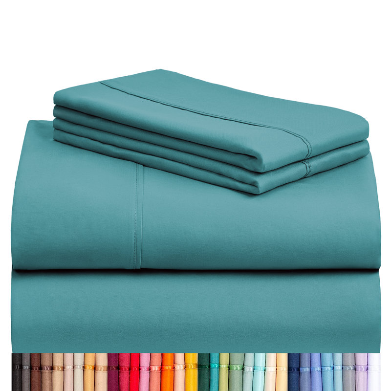 Luxclub 4 PC Aqua Silky Soft Cooling Deep Pocket Performance Sheet Set, Dark Gray, King Sheet Set with 2 Pillowcases
