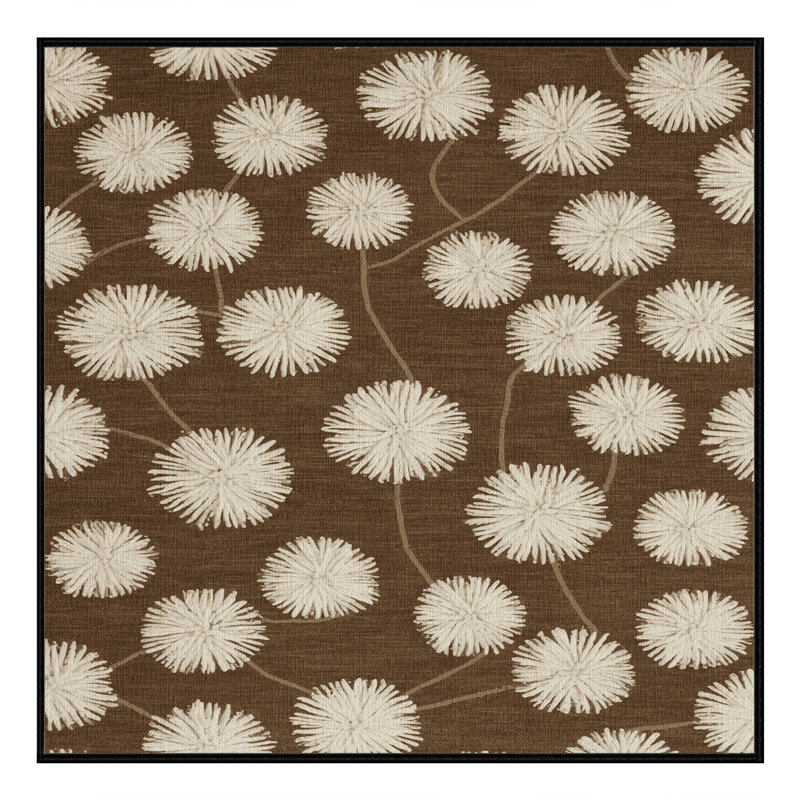 Tapis botanique brun lavable à la machine, Carré 4 pi