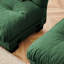 Canapé modulaire modulaire en U, 4 places avec 2 repose-pieds - Chenille verte