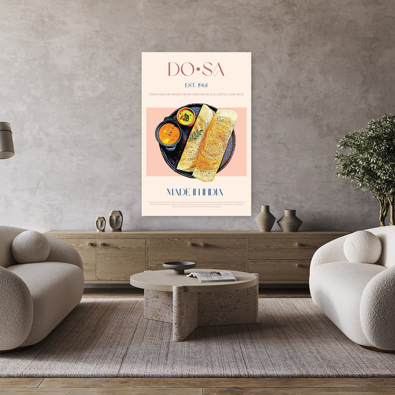 «South Indian Dosa Platter», art mural traditionnel, H 48 po x l 32 po