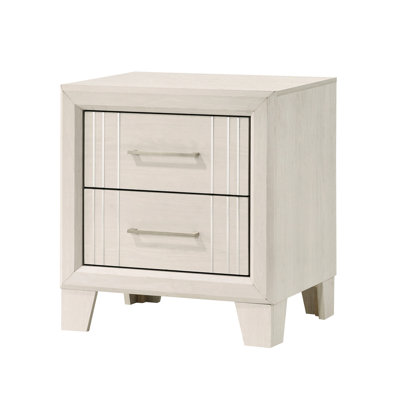 Table de chevet contemporaine avec deux tiroirs spacieux et fonctionnels, meubles en bois pour la chambre à coucher