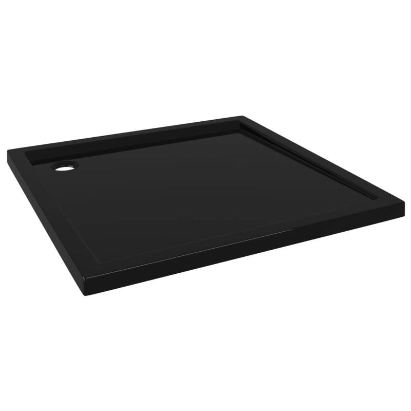 vidaXL Shower Base Tray, Non-slip Bathroom Shower Pan, Reinforced ABS, Black