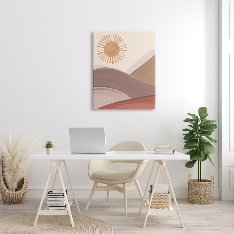 Dunes de sable au lever du soleil, H 30 po x l 30 po x P 1,5 po, Plaque murale