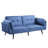 2 - Seat Adjustable Blue Fabric & With Kd Back Legs, Tight Cushion, 17" Height, 25" Armrest Height Pocket Coil Seat, Button , Convertible Function