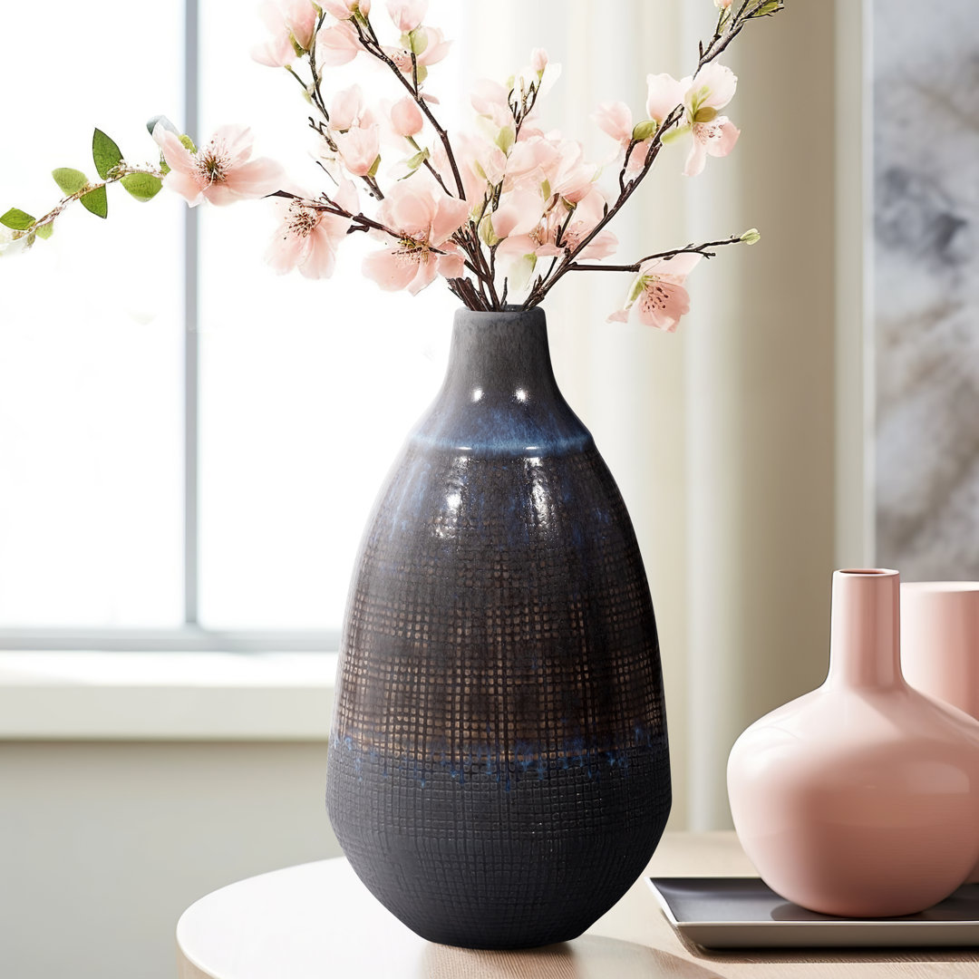 Neader Ceramic Vase - Stoneware, Novelty, Textured Gradient Lark Manor™