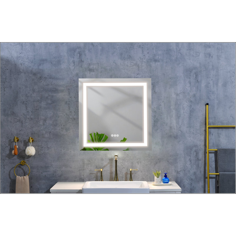 LED Bathroom Mirror   "x   " with Front and Backlight, Large Dimmable Wall Mirrors with Anti-Fog, Memory, 3Colors, LED Vanity Mirror