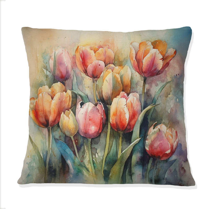Coussin Orange Serenade Of Tulips