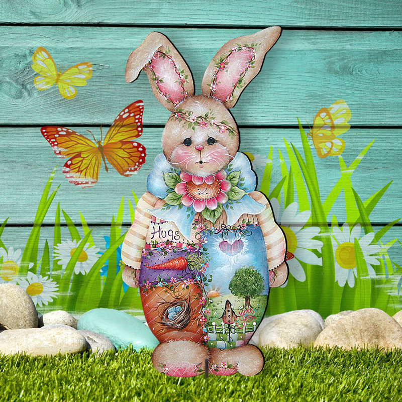 Décoration lapin pour l’avant porche gazon