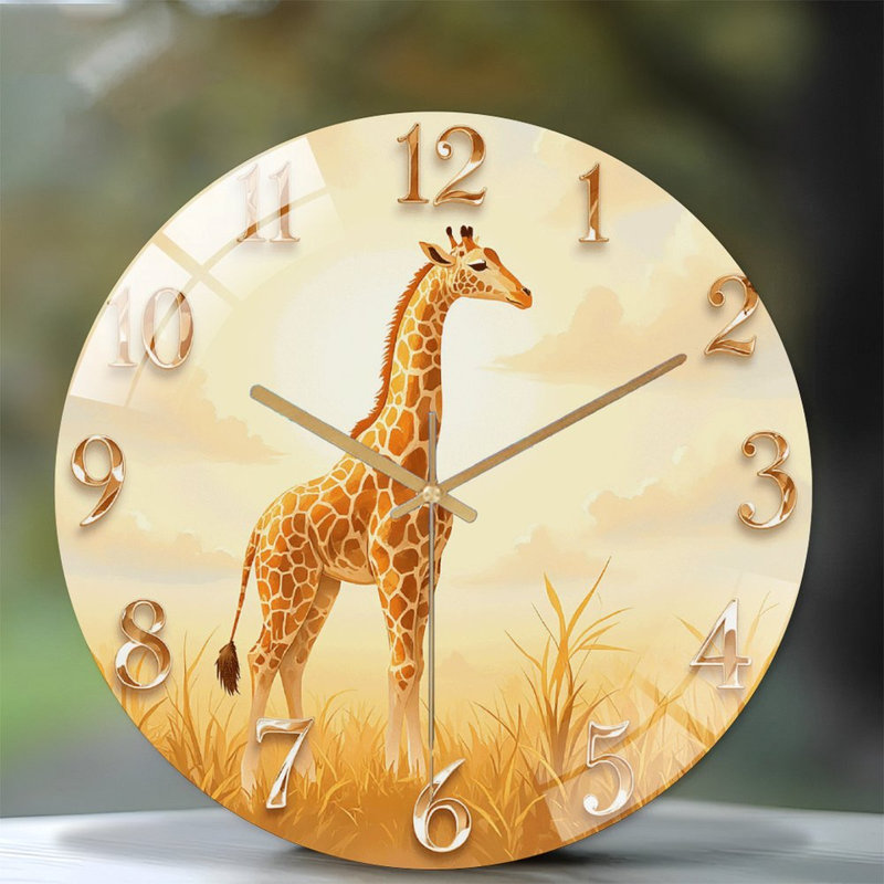 Horloge murale girafe 12 po