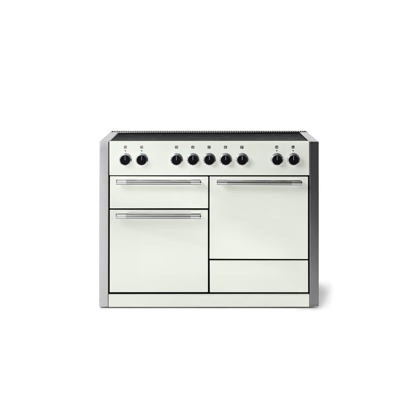 AGA Mercury 48"W. 6 Cu.Ft. Freestanding Induction Convection Range with Brushed Nickel Trim, Induction, White