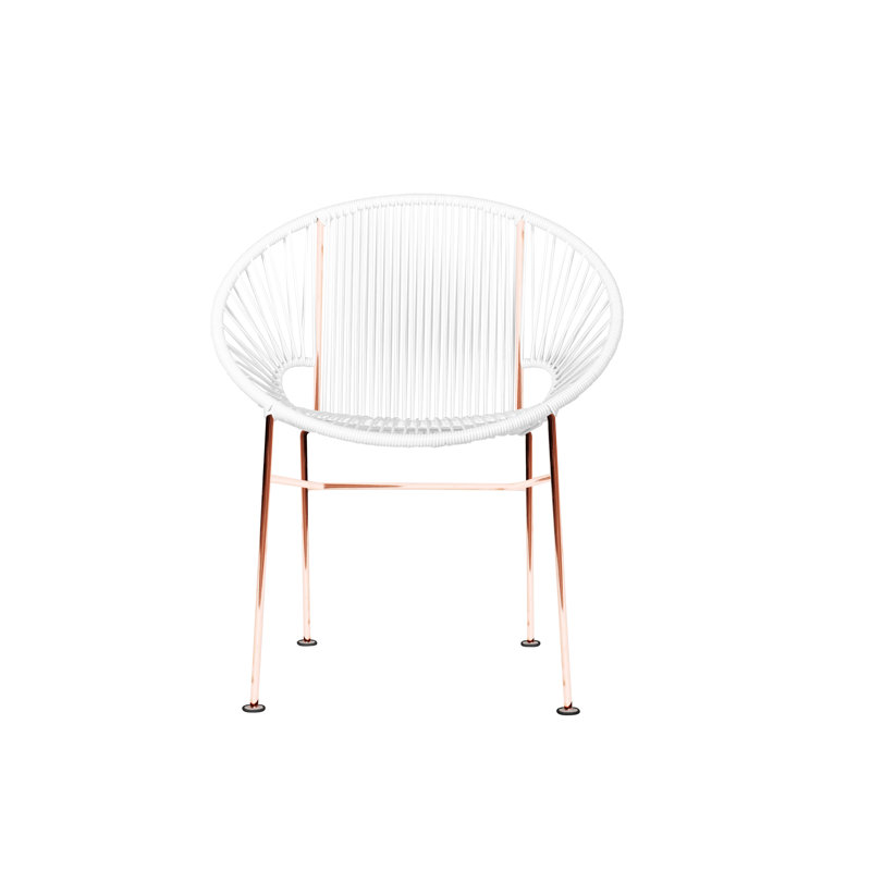 Concha Indoor/Outdoor Handmade Dining Chair, Copper, White