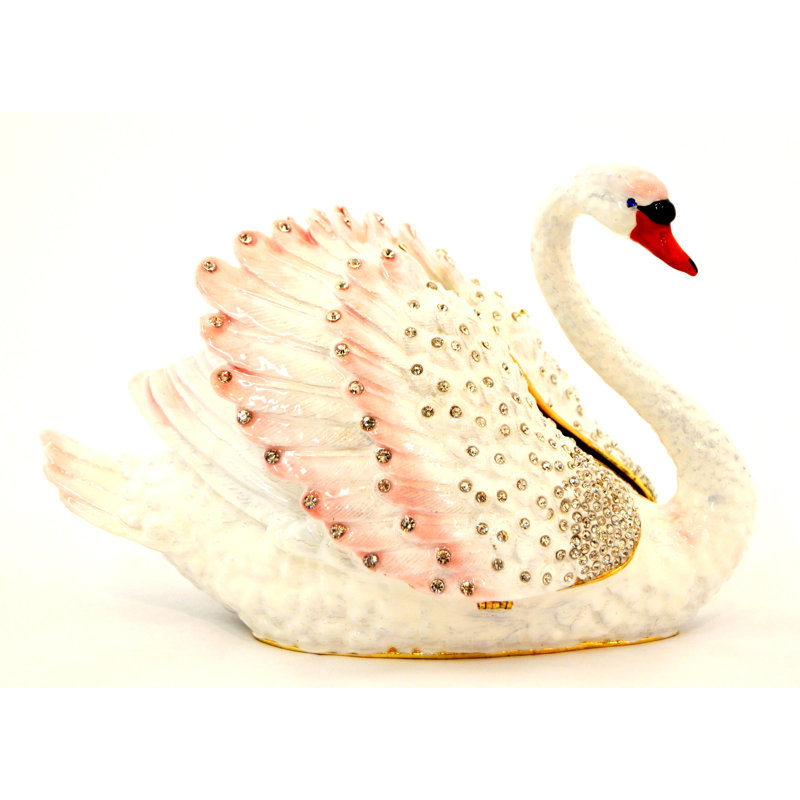 Metal Decorative Box, Pink/White