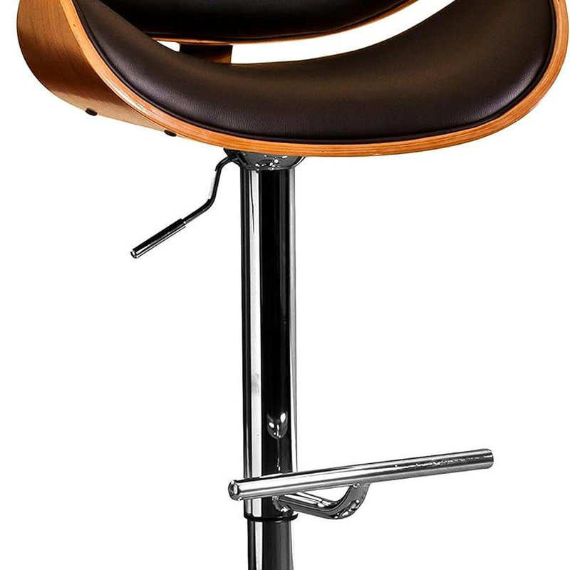 Tabouret de bar rotatif à hauteur réglable avec siège et dossier courbés Modern, Noir