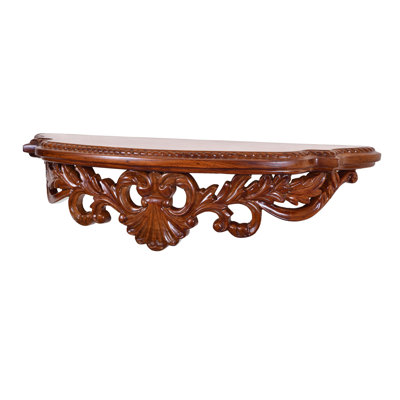 Baroque Teak Floating Shelf