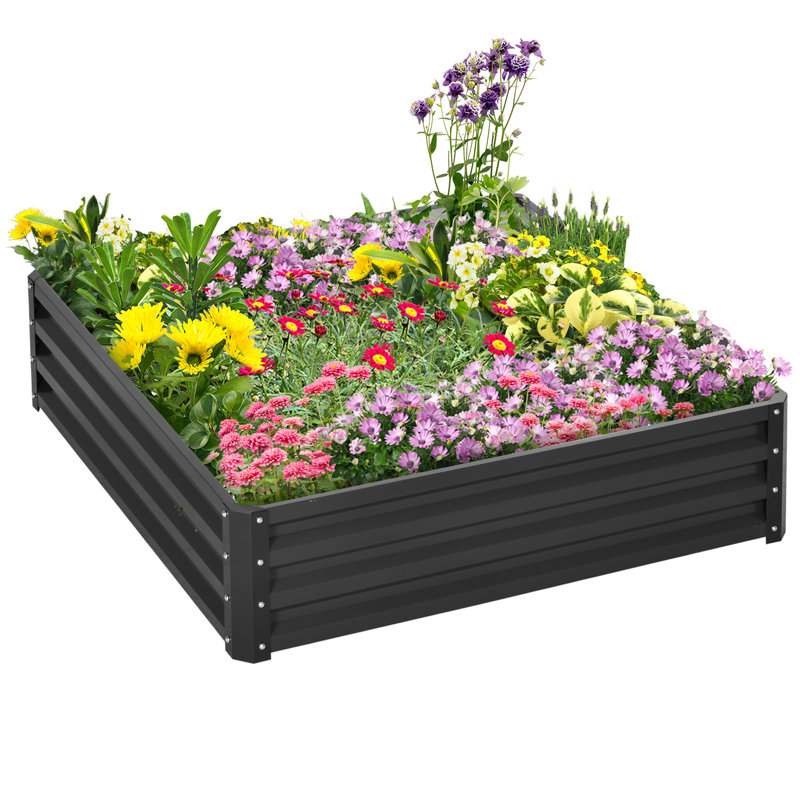 Anele Metal Raised Garden Bed, Brown