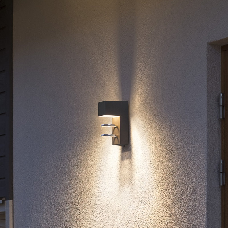Integrated LED Outdoor Sconce, Dark Grey