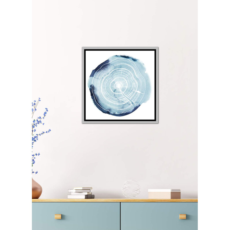 «Tree Ring Overlay III» par Grace Popp - reproduction de peinture encadrée, H 18 po x l 18 po x 1,5 po
