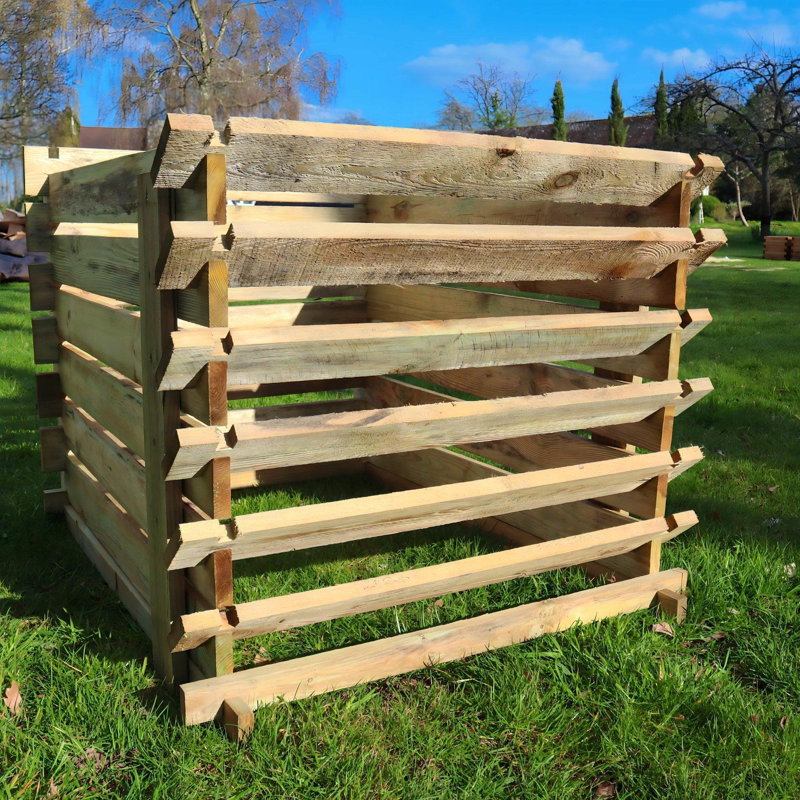 Pescadero Easy Fill Wooden Compost Bin Composter 449 Litres