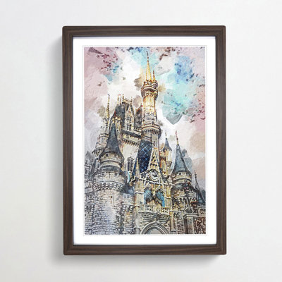 Magic Kingdom in Orlando Florida in Abstract - Framed Print