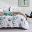 Ensemble de housse de couette 100% coton à longues fibres Lunaria Corsello, dégradé de feuilles bleu sarcelle, literie ultra-douce 3 pièces-2088333659