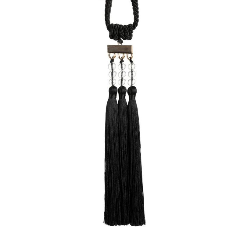 Louissaint Fabric 30cm Curtain Tieback, Black
