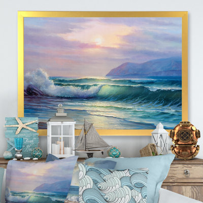 " Beautiful Ocean Sunset And Waves "