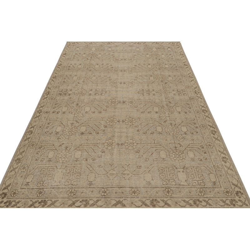 Distressed Homage Hand Knotted Wool Animal Print Area Rug, Rectangle 8' x 10'