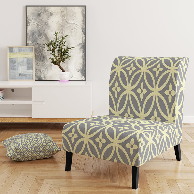 Fauteuil de chambre rembourré rétro motif ornemental II
