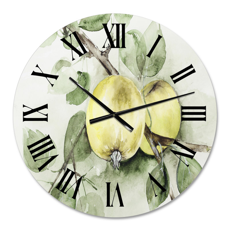 Vintage Green Appels - horloge murale maison de campagne, Moyen