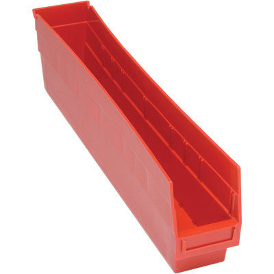 Étagère économique gigogne, l 23-5 / 8 po x P 4-1 / 8 po x H 4 po, comprend (7) fentes de séparation, porte-étiquette arrière, porte-étiquette moulé, polypropylène, boîte de 16