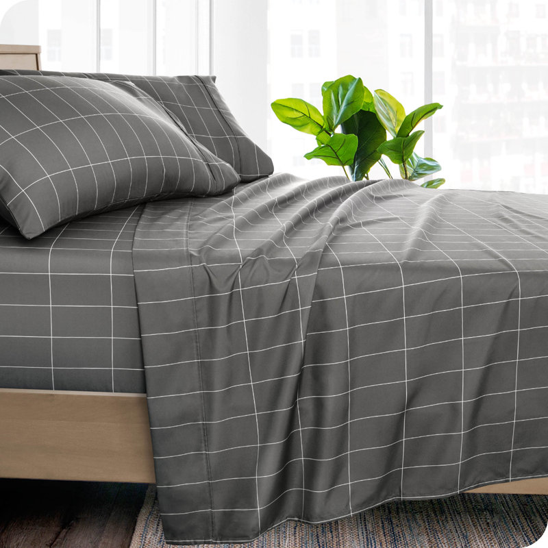 Grid Microfiber Flat Sheet, King Flat Sheet