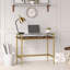 Glass Top Metal Base Writing Desk-94553997
