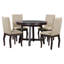 Ensemble de table de salle à manger à rallonge 5 pièces en bois rond et 4 chaises rembourrées-998829095-998829090-998829088