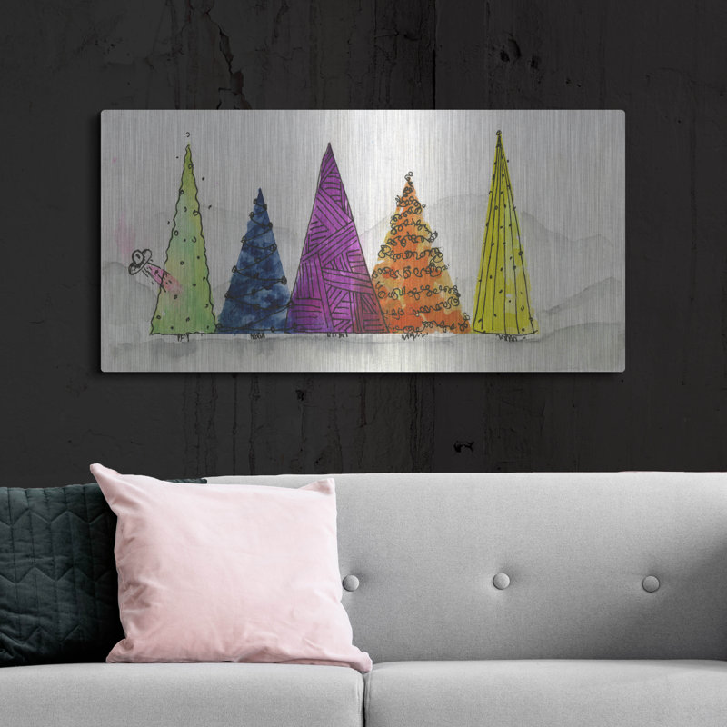 Art mural en métal «The Christmas Lin up» par Anika Goodhue, 48 po x 24 po