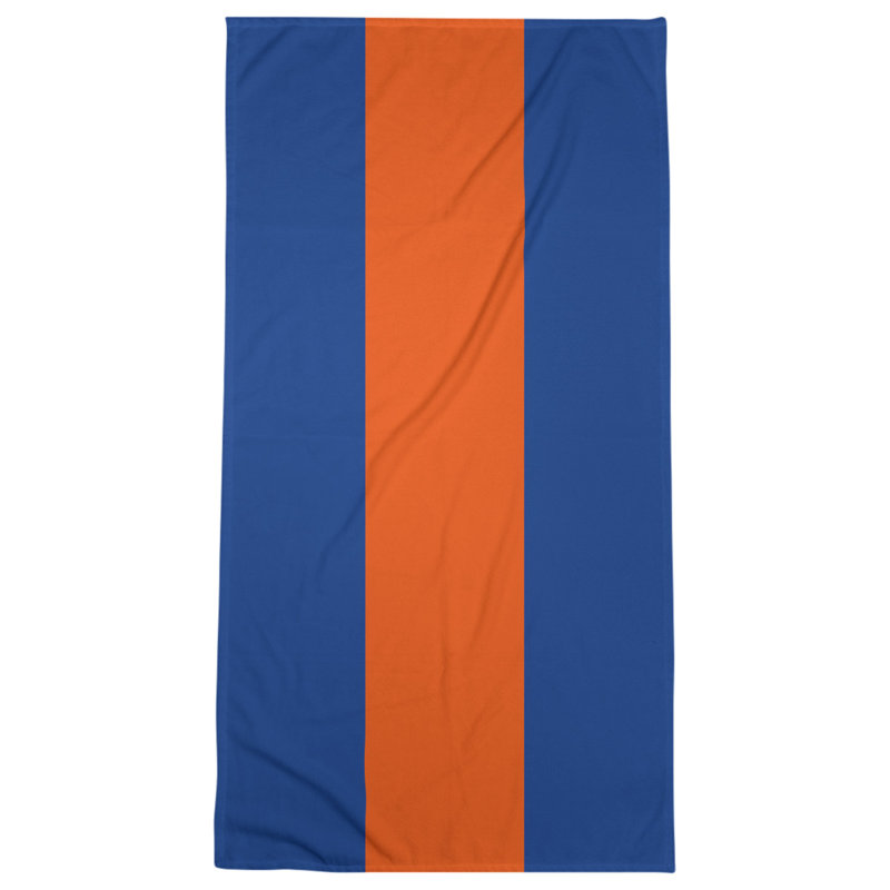 Lightweight Beach Towel, Poly/Cotton, Royal Blue/Orange/Royal Blue