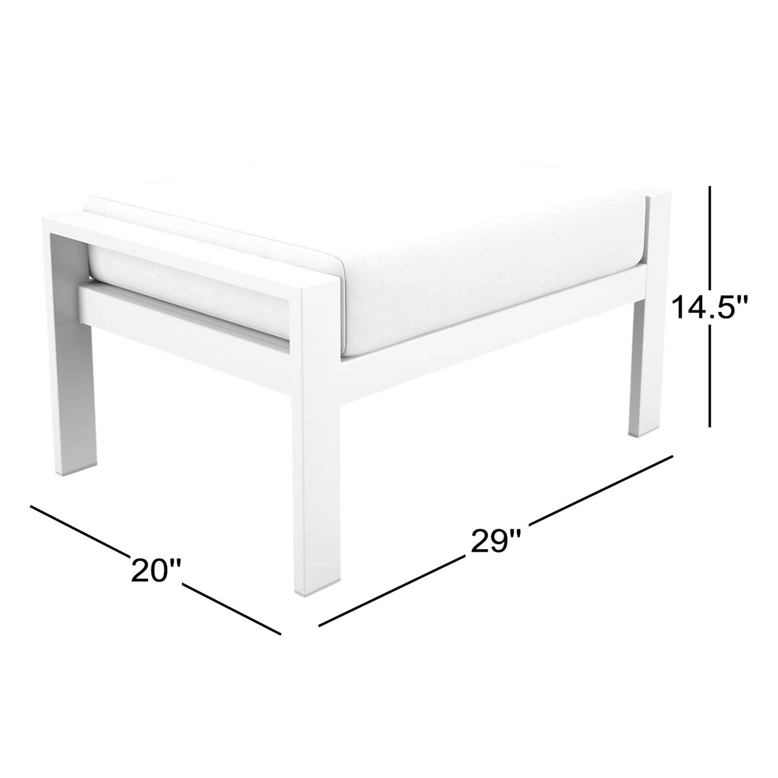 Townsend Sunbrella® Patio Ottoman, Canvas White