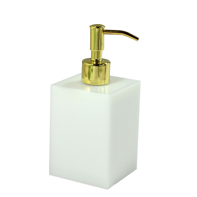 Soap / Lotion Dispenser, Gold/White