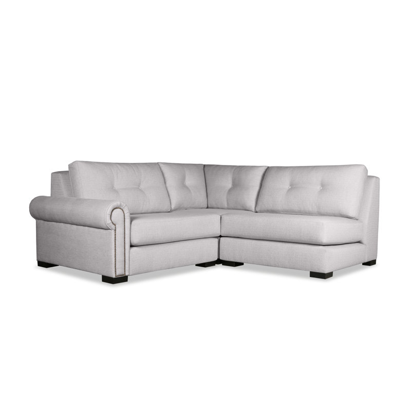 Canapé modulaire en microfibre / microsuède de 83 po de largeur Mosely, Gray Revolution®, Orienté à droite (vu de face)